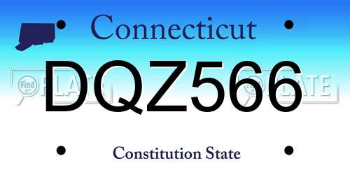 DQZ566 Connecticut License Plate