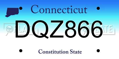 DQZ866 Connecticut License Plate