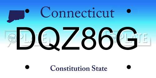 DQZ86G Connecticut License Plate