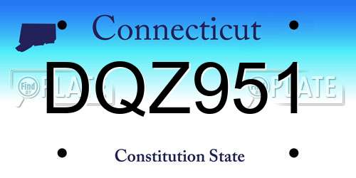 DQZ951 Connecticut License Plate