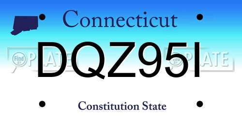 DQZ95I Connecticut License Plate