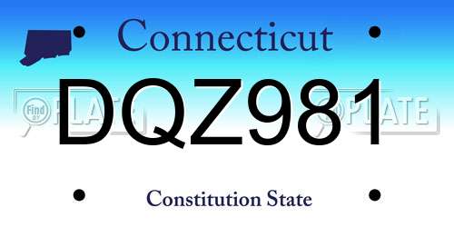 DQZ981 Connecticut License Plate