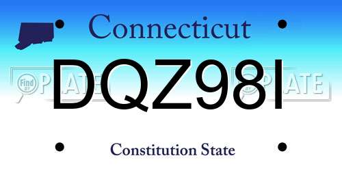 DQZ98I Connecticut License Plate