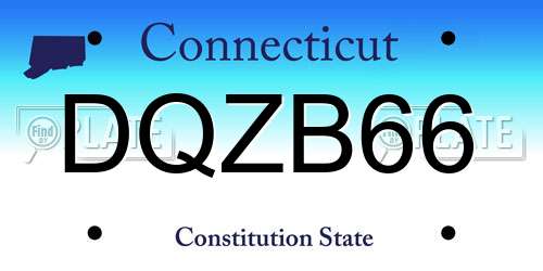 DQZB66 Connecticut License Plate