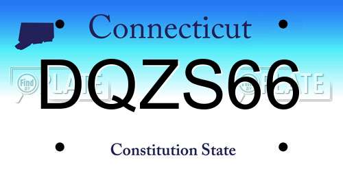 DQZS66 Connecticut License Plate