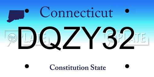 DQZY32 Connecticut License Plate