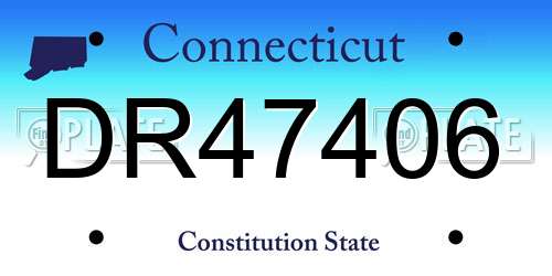 DR47406 Connecticut License Plate