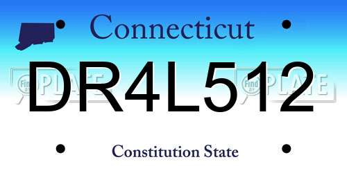 DR4L512 Connecticut License Plate