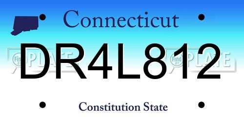 DR4L812 Connecticut License Plate