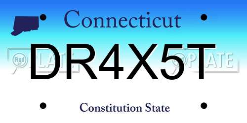 DR4X5T Connecticut License Plate