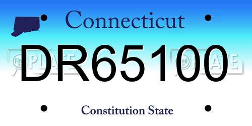 DR65100 Connecticut License Plate