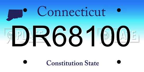 DR68100 Connecticut License Plate