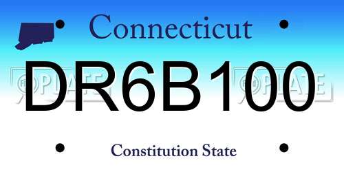 DR6B100 Connecticut License Plate