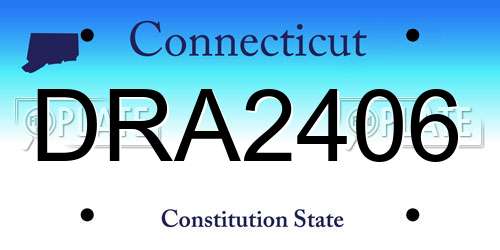 DRA2406 Connecticut License Plate