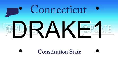 DRAKE1 Connecticut License Plate