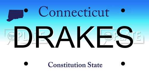 DRAKES Connecticut License Plate
