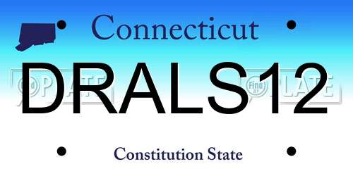 DRALS12 Connecticut License Plate
