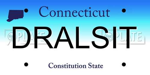 DRALSIT Connecticut License Plate