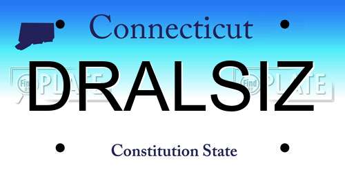 DRALSIZ Connecticut License Plate