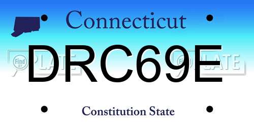 DRC69E Connecticut License Plate
