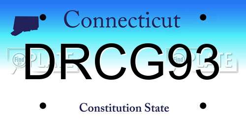 DRCG93 Connecticut License Plate