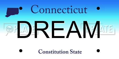 DREAM Connecticut License Plate
