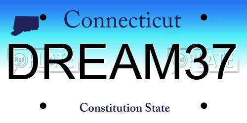DREAM37 Connecticut License Plate