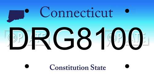 DRG8100 Connecticut License Plate