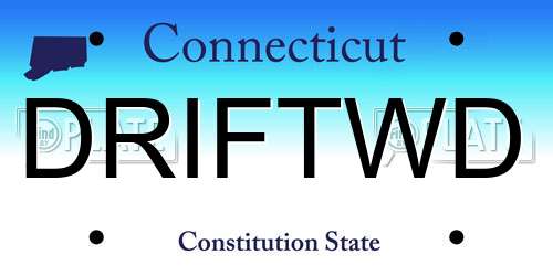 DRIFTWD Connecticut License Plate