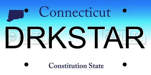 DRKSTAR Connecticut License Plate