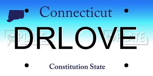 DRLOVE Connecticut License Plate