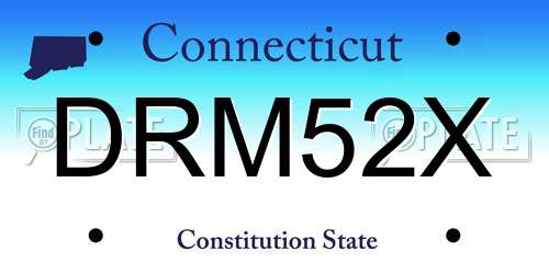 DRM52X Connecticut License Plate