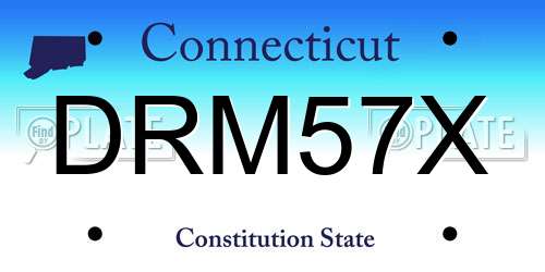 DRM57X Connecticut License Plate