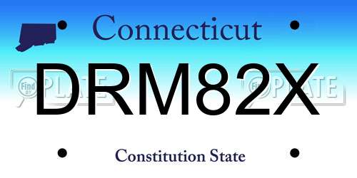 DRM82X Connecticut License Plate