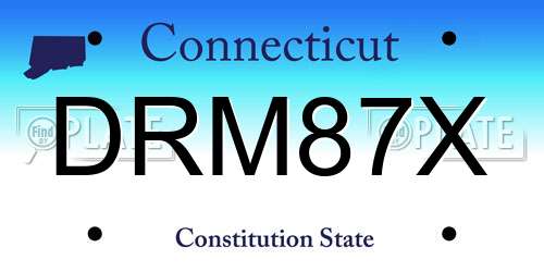DRM87X Connecticut License Plate
