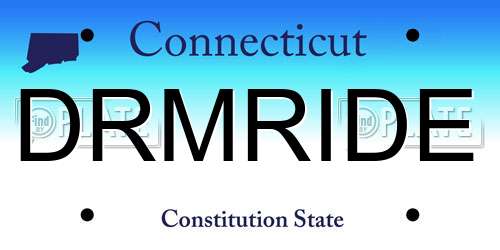 DRMRIDE Connecticut License Plate