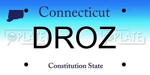 DROZ Connecticut License Plate