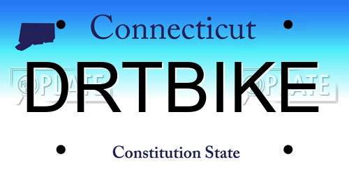 DRTBIKE Connecticut License Plate