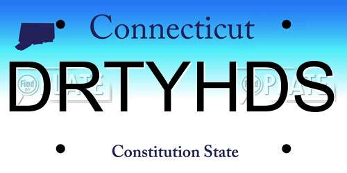 DRTYHDS Connecticut License Plate