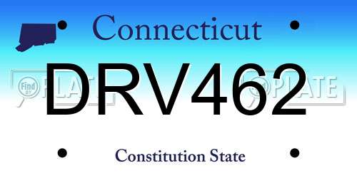 DRV462 Connecticut License Plate