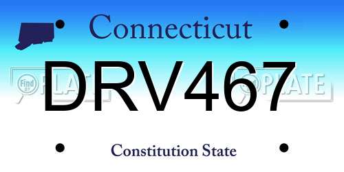 DRV467 Connecticut License Plate