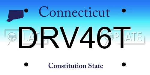 DRV46T Connecticut License Plate
