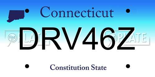 DRV46Z Connecticut License Plate