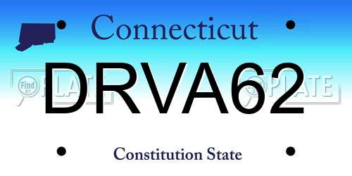 DRVA62 Connecticut License Plate