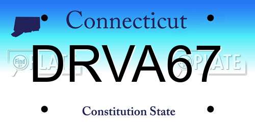 DRVA67 Connecticut License Plate