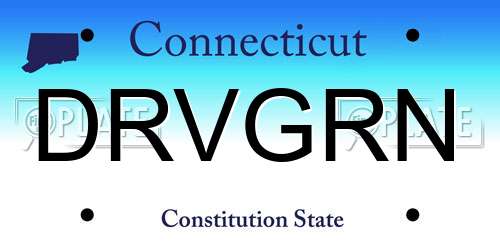 DRVGRN Connecticut License Plate