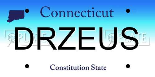 DRZEUS Connecticut License Plate