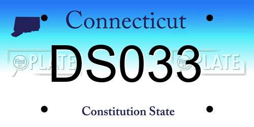 DS033 Connecticut License Plate