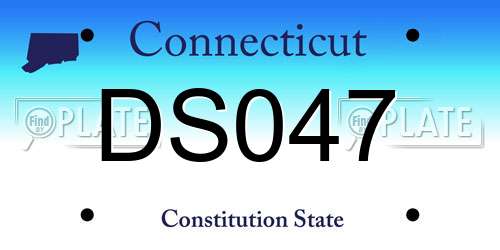DS047 Connecticut License Plate