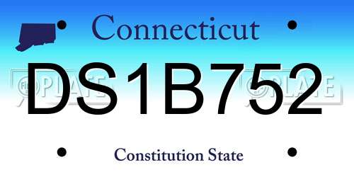DS1B752 Connecticut License Plate